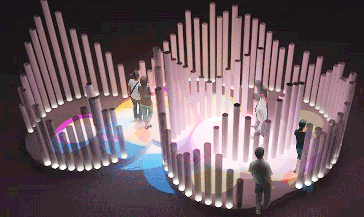 彩色明影子灯光柱 定制