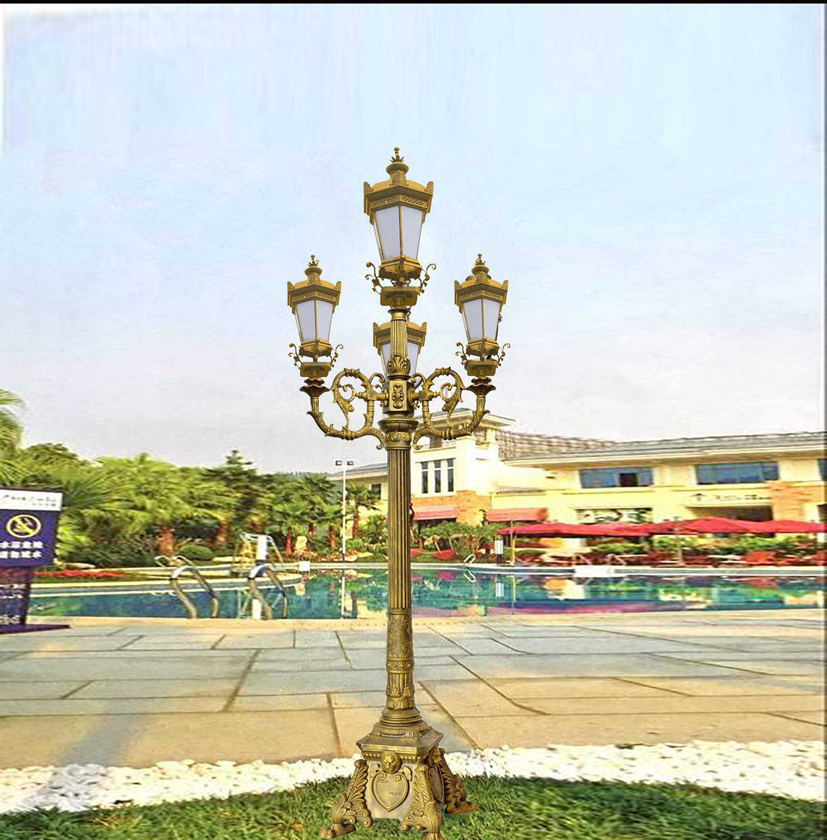 三头庭院灯  工厂